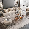 Modern sofa coffee table combination 3d model