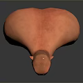 Angry Man With Red Skin Muscular Bust Sculpture 3D Rendered Fierce Facial Expression
