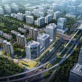 Aerial Planning Of Urban Buildings Roads And Greenery