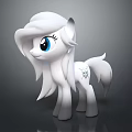 White Pony Character With Blue Large Eyes Long Flowing Mane Tail And Star Mark On Body