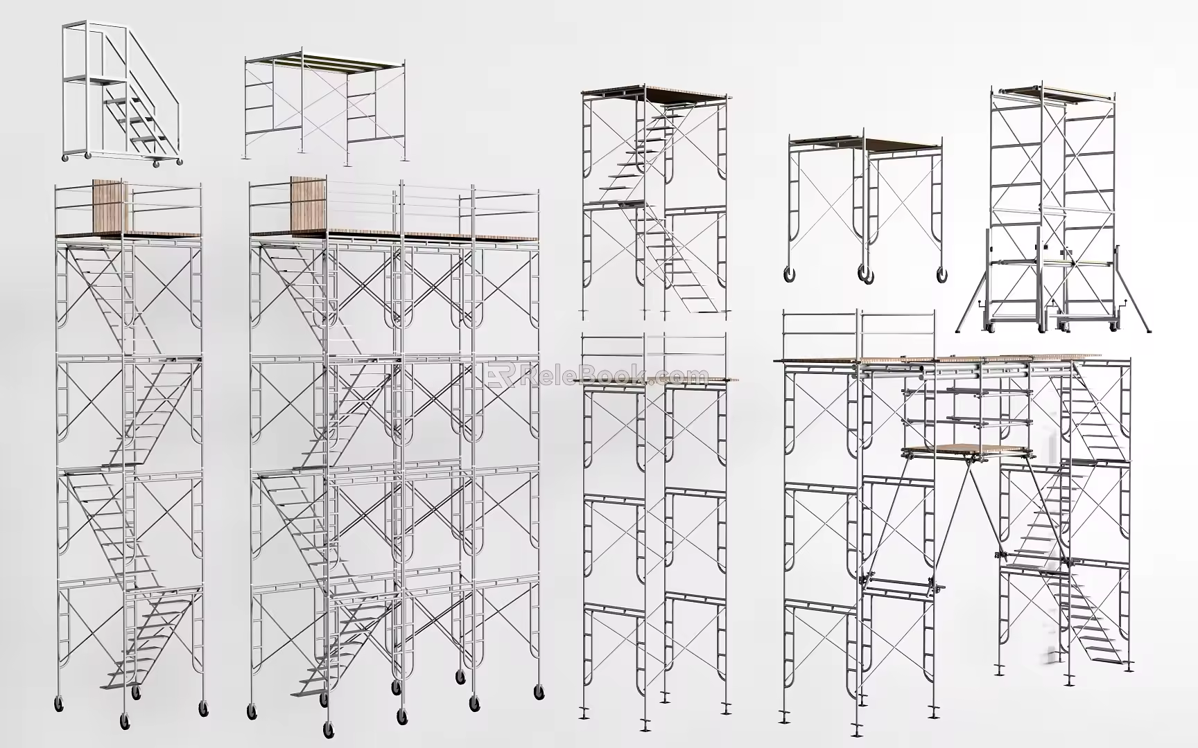 Modern Site Scaffolding Climbing Frame Climbing Ladder Site Ladder 3d model