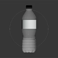 Clear Plastic Bottled Water with Blue Cap and White Label on Black Background