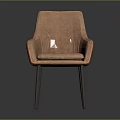 Modern Single Sofa Upholstered In Blush Fabric With Metal Legs And Armrests