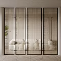 Braided fabric partition screen hemp rope partition braided fabric partition 3d model