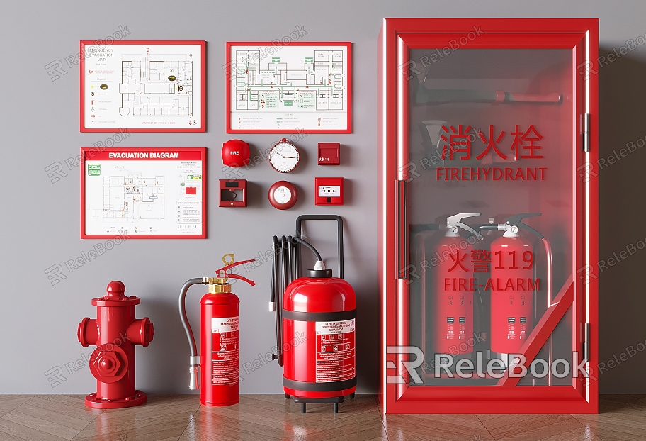 Fire Extinguisher Fire Hydrant Fire Equipment Fire Equipment Safety Alarm Fire Kanban model