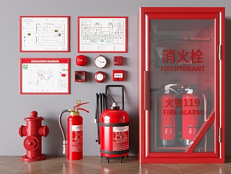 Fire Extinguisher Fire Hydrant Fire Equipment Fire Equipment Safety Alarm Fire Kanban 3d model