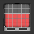 Red IBC Container With Metal Frame And Pallet Base For Liquid Storage 3d model