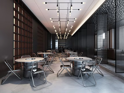 Industrial LOFT Hot Pot Shop 3d model