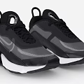 Black And Gray Nike Shoes With Mesh Upper Air Cushion And White Sole