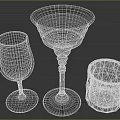 Elegant Transparent Glass Wine Glasses With Stemmed And Gold Rimmed Tumbler Design