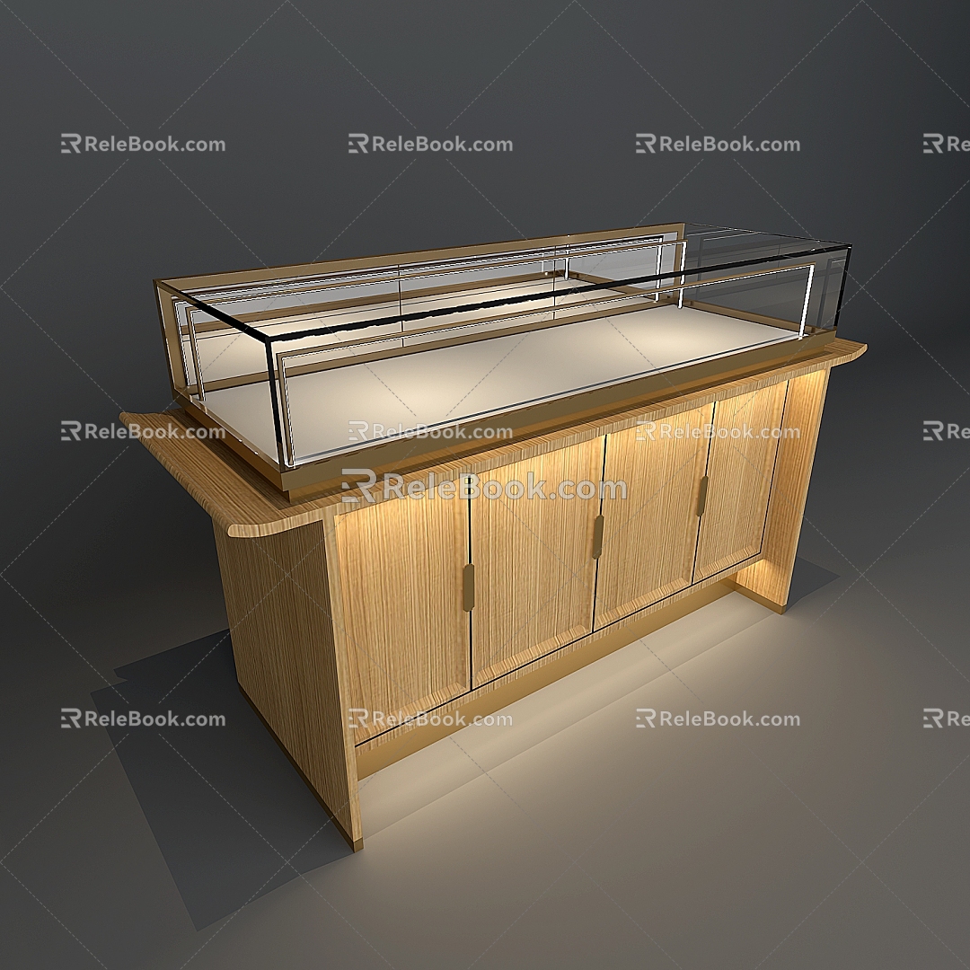 Chinese Jewelry Counter Jewelry Display Cabinet New Chinese Jewelry Store Jewelry Counter 3d model