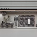 Modern Luxury Shop Window Display With Mannequin Clothing Marble Backdrop And Soft Lighting