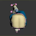 Game Movie Character With Pink Yellow Pigtails Blue Adidas Hoodie Shorts And Pink Roller Skates