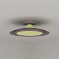 Modern Round Ceiling Light Design With Metal Frame And White Shade