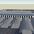 Modern Commercial Building Exterior With Glass Windows Columns And Wall Design
