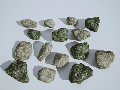 Natural Decorative Stones With Various Sizes And Colors For Landscaping Projects 3d model