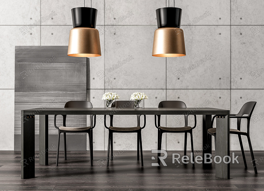 Modern Dining Table and Chair Combination model