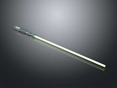 Modern Lightsaber 3D Render With Green Illuminated Blade And Detailed Hilt 3d model