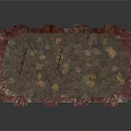 Green Grass Like Plants Growing In Red Rectangular Stone Planter With Mottled Texture