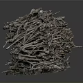 Dug Up Arbor Roots With Natural Clustered Organic Structure On Dark Background 3d model