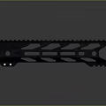 Tactical Weapon Rail System With Black Metal Structure Multiple Holes And Grooves 3d model