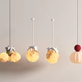 Modern Cream Wind Chandelier Single Head Bedside 3d model