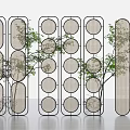 New Chinese Screen Rattan Screen Partition 3d model