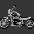Shiny Classic Motorcycle In Silver And Black With Chrome Parts On Dark Reflective Background