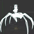 Purple Haired Female Character Sitting On Large Black Spider With Mechanical Legs