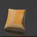 Yellow And Beige Home Decorative Geometric Pattern Pillow On Blue Background
