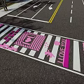 Vibrant Square Paving Featuring Pink White Heart Patterns And I LOVE YOU Lettering