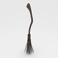 Everyday Brown Broom With Curved Handle And Bristles For Home Cleaning