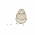 Modern Paper Floor Lamps Layered Bulbous Design With Soft Lit Glow