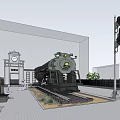 Modern Station Square Train Show Point 3d model