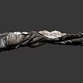 Detailed Terrain Model Featuring Mountainous Ridges And Valley Structures With Brown White Textures