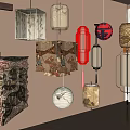 Traditional Chinese Colorful Lanterns with Various Hanging Styles and Intricate Designs
