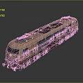 Vintage Electric Train With Cream And Maroon Color Streamlined Front And Windows