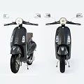 Black Scooter Display With Multiple Views And Details 3d model