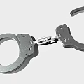 Shiny Silver Stainless Steel Handcuffs With Chain Link And Closed Cuffs