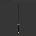 Traditional Weapon Sword With Red Hilt Blue Guard And Slender Blade