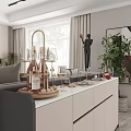 Modern Living Room Interior With Stylish Sideboard Decorative Plants And Window