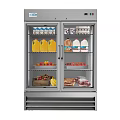 Double Door Glass Door Refrigerator Freezer For Fresh Food And Drinks Storage