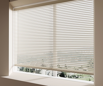 Modern venetian blinds draw roller blinds 3d model