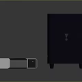 Modern Black Home Theater Sound System With Soundbar Subwoofer And Satellite Speakers