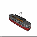 Vintage Red Tram With Manns Scotch Whisky Sign and Number 1432 Exterior