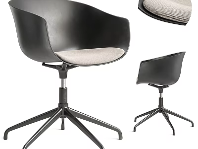 Modern Office Chair With Ergonomic Design Light Upholstered Seat And Swivel Five Star Base 3d model