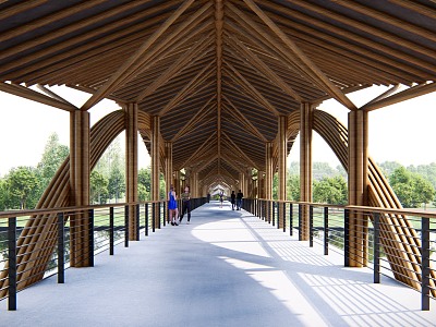 New Chinese-style Bridge Landscape Bridge model