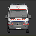 White Red Blue Striped Ambulance With 112 Emergency Sign California Medical Vehicle