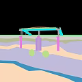 Information analysis diagram of cross section of geological bottom layer of pedestrian bridge 3d model