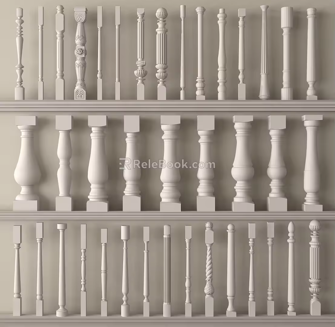 European style column Roman column Gypsum column Gypsum line European style building component 3d model